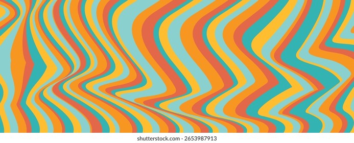 Fondo Abstractas con tira ondulada y onda psicodélica para textura de Vector retro. Línea líquida por arte pop y forma geométrica o diseño trippy pastel.