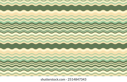 Abstract background with wavy stripes in vibrant colors, creating a rippled, liquid effect. Smooth curves and textured lines add elegance, vitality, and creativity. Ideal for wallpaper or textile.