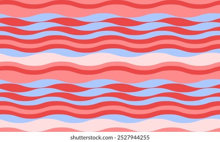 Fundo abstrato com listras onduladas em cores vibrantes, criando um efeito líquido ondulado. Curvas suaves e linhas texturizadas adicionam elegância, vitalidade e criatividade. Ideal para papel de parede ou têxtil.