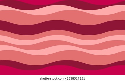 Abstract background with wavy stripes in vibrant colors, creating a rippled, liquid effect. Smooth curves and textured lines add elegance, vitality, and creativity. Ideal for wallpaper or textile.