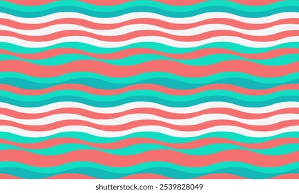 Abstract background with wavy stripes in vibrant colors, creating a rippled, liquid effect. Smooth curves and textured lines add elegance, vitality, and creativity. Ideal for wallpaper or textile.