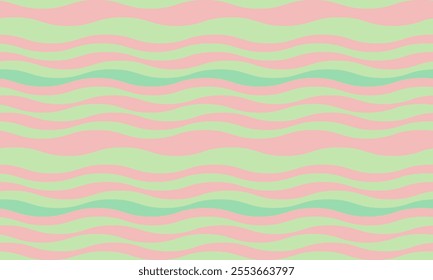 Abstract background with wavy stripes in vibrant colors, creating a rippled, liquid effect. Smooth curves and textured lines add elegance, vitality, and creativity. Ideal for wallpaper or textile.