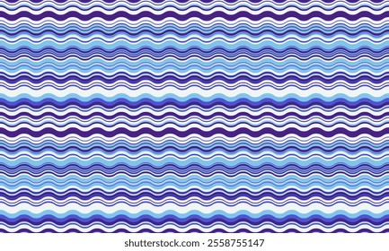 Abstract background with wavy stripes in vibrant colors, creating a rippled, liquid effect. Smooth curves and textured lines add elegance, vitality, and creativity. Ideal for wallpaper or textile.
