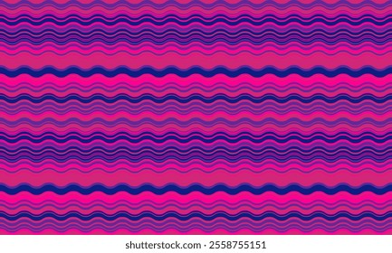 Abstract background with wavy stripes in vibrant colors, creating a rippled, liquid effect. Smooth curves and textured lines add elegance, vitality, and creativity. Ideal for wallpaper or textile.