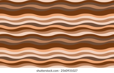 Abstract background with wavy stripes in vibrant colors, creating a rippled, liquid effect. Smooth curves and textured lines add elegance, vitality, and creativity. Ideal for wallpaper or textile.