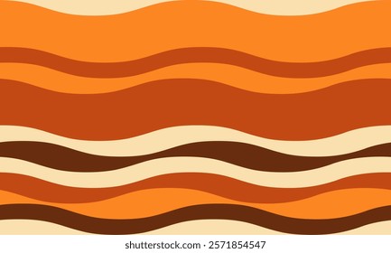Abstract background with wavy stripes in vibrant colors, creating a rippled, liquid effect. Smooth curves and textured lines add elegance, vitality, and creativity. Ideal for wallpaper or textile.
