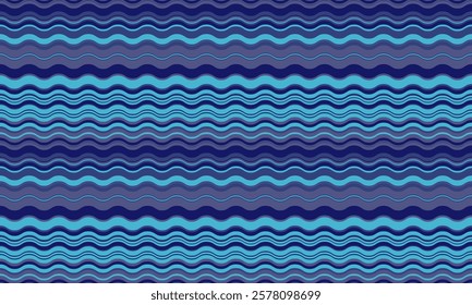 Abstract background with wavy stripes in vibrant colors, creating a rippled, liquid effect. Smooth curves and textured lines add elegance, vitality, and creativity. Ideal for wallpaper or textile.