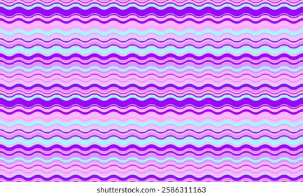 Abstract background with wavy stripes in vibrant colors, creating a rippled, liquid effect. Smooth curves and textured lines add elegance, vitality, and creativity. Ideal for wallpaper or textile.