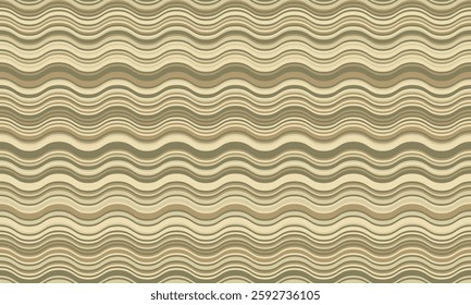 Abstract background with wavy stripes in vibrant colors, creating a rippled, liquid effect. Smooth curves and textured lines add elegance, vitality, and creativity. Ideal for wallpaper or textile.