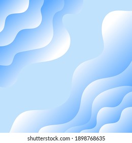 An abstract background of wavy stripes of white and blue, similar to clouds. Vector layout design for presentations banners, flyers, posters and invitations. Eps10