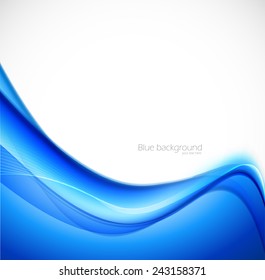Abstract background in wavy style. Blue vector illustration