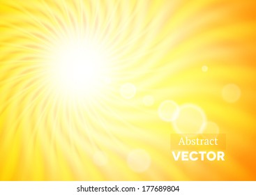Abstract background with wavy sunshine and flares