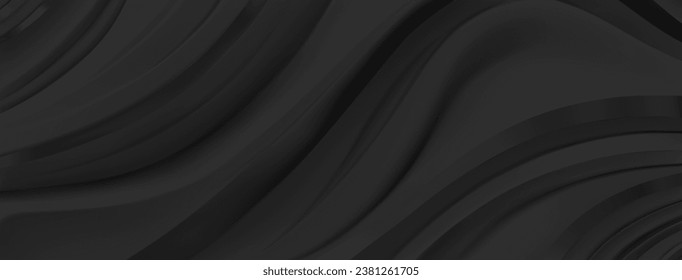 Abstract background with wavy surface in black colors