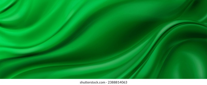 Abstract background with wavy surface in dark green colors