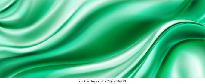Abstract background with wavy surface in green colors