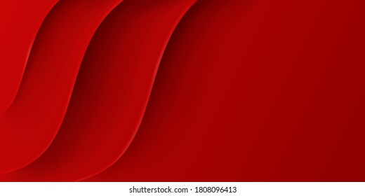 Abstract background with wavy surface in red colors