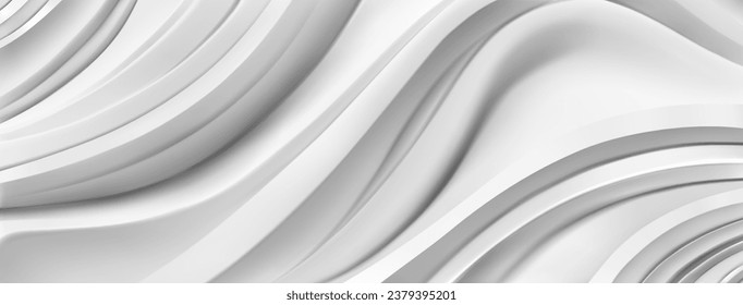 Abstract background with wavy surface in white colors