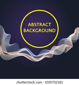 Abstract background with wavy thin lines in purple and pink colors. Design for cover. Visualization of movement, dynamics, communication.