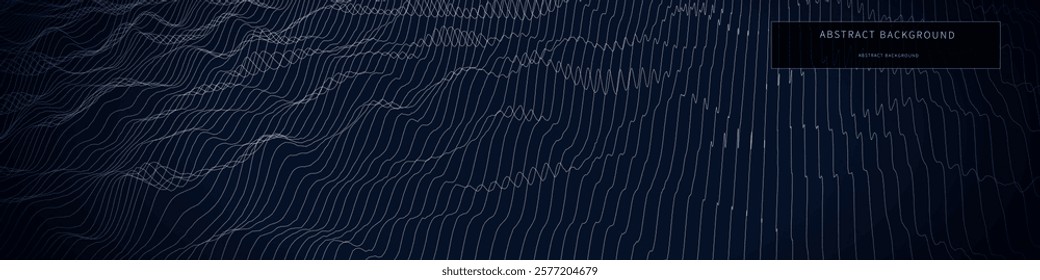 Abstract  background  wavy from white  lines on blue. Technology texture effect concept.