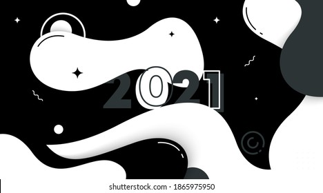 Abstract background and web banner for happy new year 2021 illustration vector.