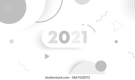 Resumen de fondo y banner web para feliz año nuevo 2021 vector de ilustración.