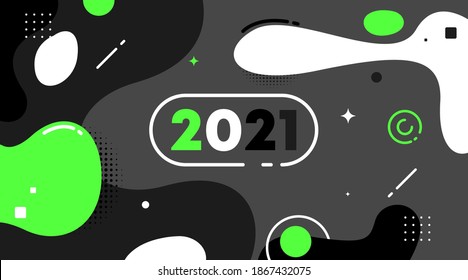 Abstract background and web banner for happy new year 2021 illustration vector.