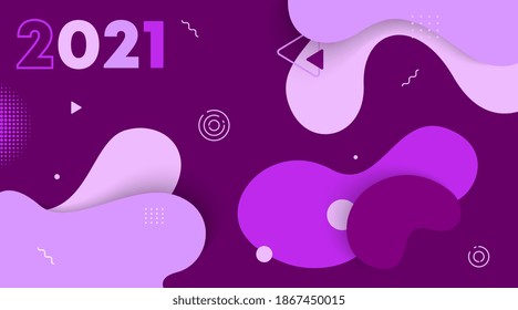 Abstrakter Hintergrund und Web-Banner für glückliche neue Jahr 2021 Illustrationsvektor.