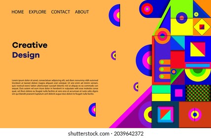 Abstract Background Web Design Geometric Color