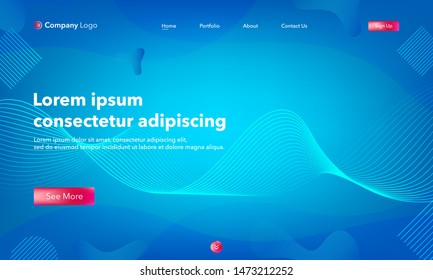 Abstract background website Landing Page. Template for websites, or apps. Modern design.Blue. Abstract vector style.