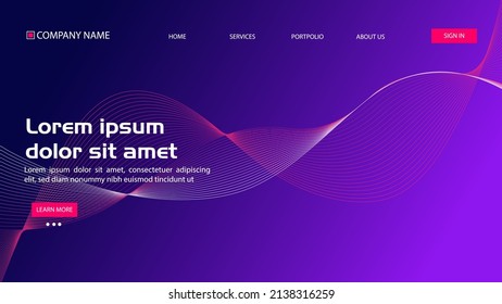 Abstract background website Landing Page  Template for websites  apps  Modern design  Abstract vector style  line   particles  Curved wavy line  smooth stripe Vector    Vector Illustration   EPS 10