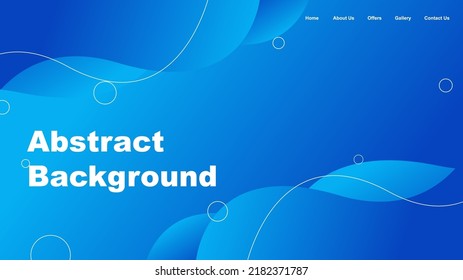 Abstract background website landing page with beautiful gradient blue