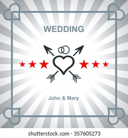 Abstract background with wedding emblem