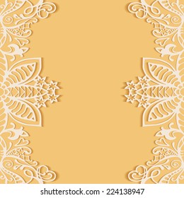 Abstract background, wedding invitation or greeting card design with lace pattern, beautiful luxury postcard, ornate page cover, ornamental vector illustration
