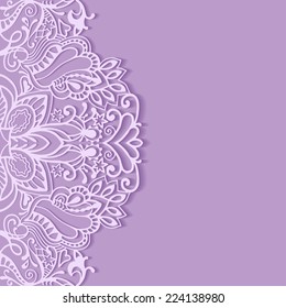 Abstract background, wedding invitation or greeting card design with lace pattern, beautiful luxury postcard, ornate page cover, ornamental vector illustration
