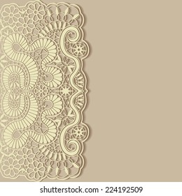 Abstract background, wedding invitation or greeting card design with lace pattern, beautiful luxury postcard, ornate page cover, ornamental vector illustration