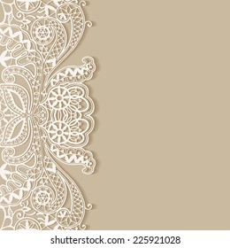 Abstract background, wedding invitation or greeting card design with lace pattern, beautiful luxury postcard, ornate page cover, ornamental vector illustration