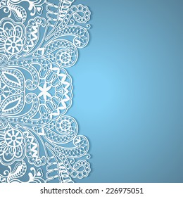 Abstract background, wedding invitation or greeting card design with lace pattern, beautiful luxury postcard, ornate page cover, ornamental vector illustration