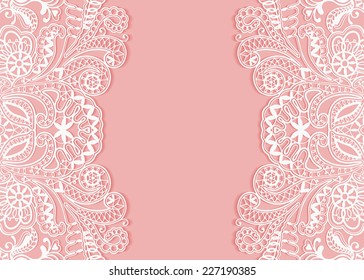 Abstract background, wedding invitation or greeting card design with lace pattern, beautiful luxury postcard, ornate page cover, ornamental vector illustration