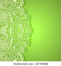 Abstract background, wedding invitation or greeting card design with lace pattern, beautiful luxury postcard, ornate page cover, ornamental vector illustration