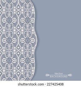 Abstract background, wedding invitation or greeting card design with lace pattern, beautiful luxury postcard, ornate page cover, ornamental vector illustration