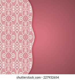 Abstract background, wedding invitation or greeting card design with lace pattern, beautiful luxury postcard, ornate page cover, ornamental vector illustration