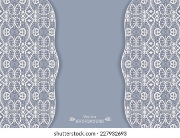 Abstract background, wedding invitation or greeting card design with lace pattern, beautiful luxury postcard, ornate page cover, ornamental vector illustration