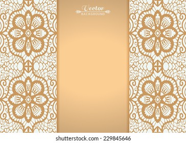 Abstract background, wedding invitation or greeting card design with lace pattern, beautiful luxury postcard, ornate page cover, ornamental vector illustration