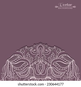 Abstract background, wedding invitation or greeting card design with lace pattern, beautiful luxury postcard, ornate page cover, ornamental vector illustration