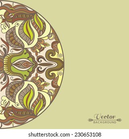 Abstract background, wedding invitation or greeting card design with floral pattern, beautiful luxury postcard, ornate page cover, ornamental vector illustration