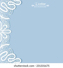 Abstract background, wedding invitation or greeting card design with lace pattern, beautiful luxury postcard, ornate page cover, ornamental vector illustration
