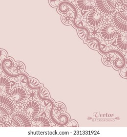 Abstract background, wedding invitation or greeting card design with lace pattern, beautiful luxury postcard, ornate page cover, ornamental vector illustration
