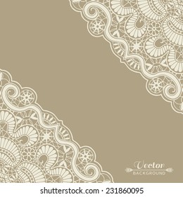 Abstract background, wedding invitation or greeting card design with lace pattern, beautiful luxury postcard, ornate page cover, ornamental vector illustration