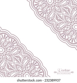 Abstract background, wedding invitation or greeting card design with lace pattern, beautiful luxury postcard, ornate page cover, ornamental vector illustration