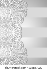 Abstract background, wedding invitation or greeting card design with lace pattern, beautiful luxury postcard, ornate page cover, ornamental vector illustration